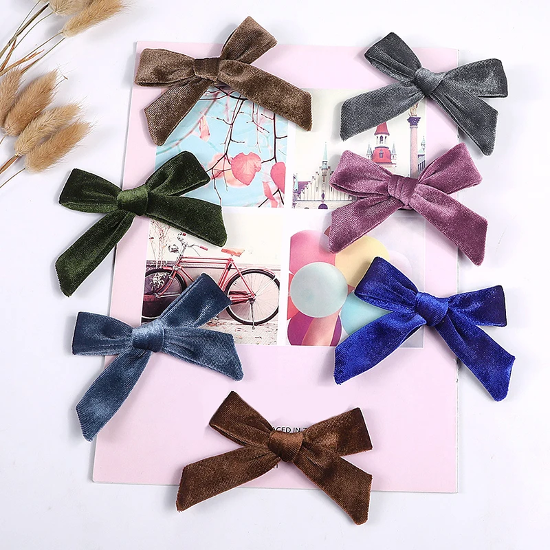 Бархатный бант зажим для волос 1 шт. детские заколки женщин на осень и зиму