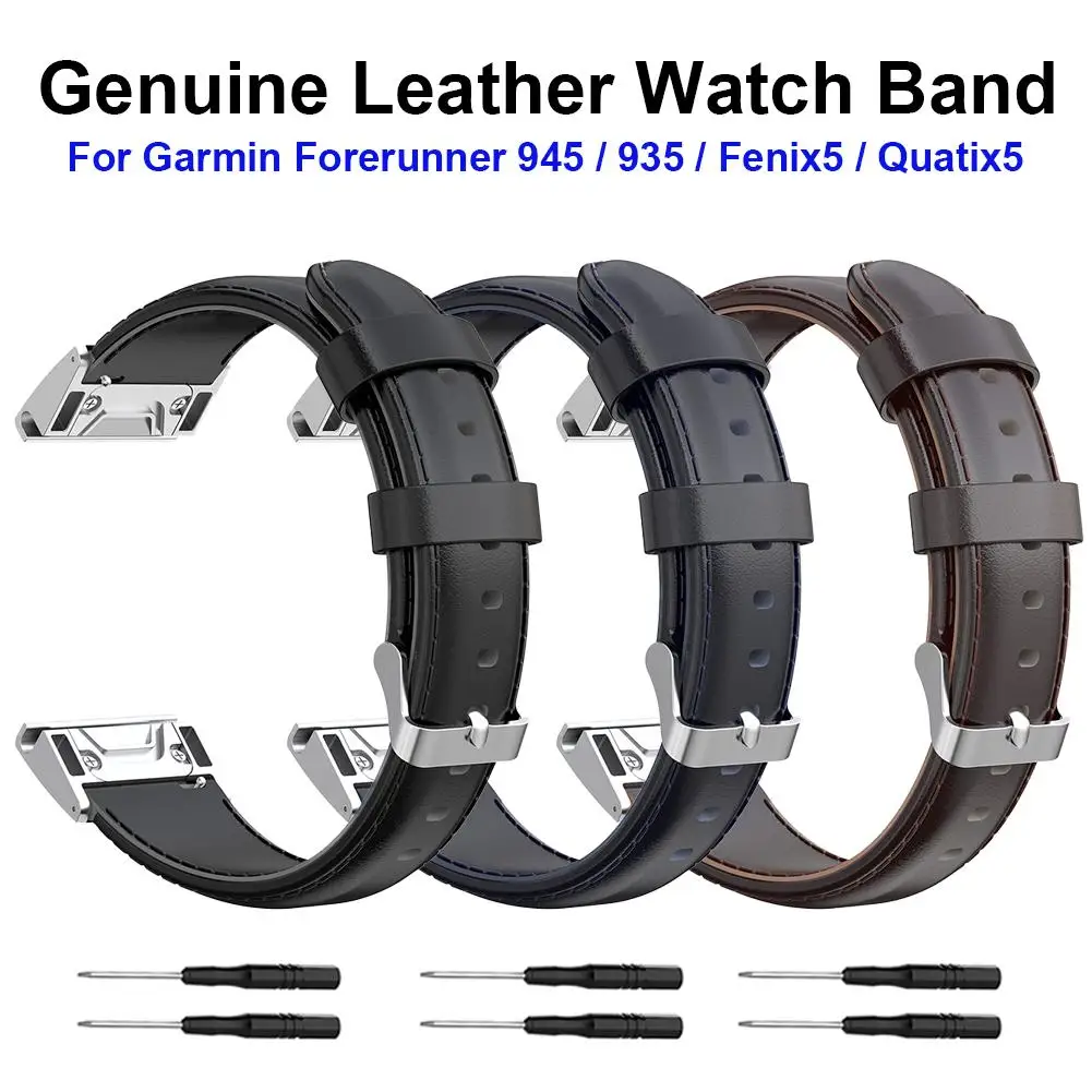 Для Garmin Forerunner230 235 620 630 Fenix5 Forerunner945 935 Fenix3 Fenix5X Смарт-часы кожаный ремешок для