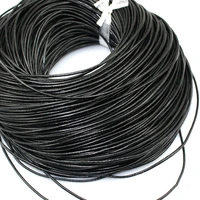 5meter 100 real round black leather cord diy jewellery findings size 1mm 1 5mm 2mm 3mm