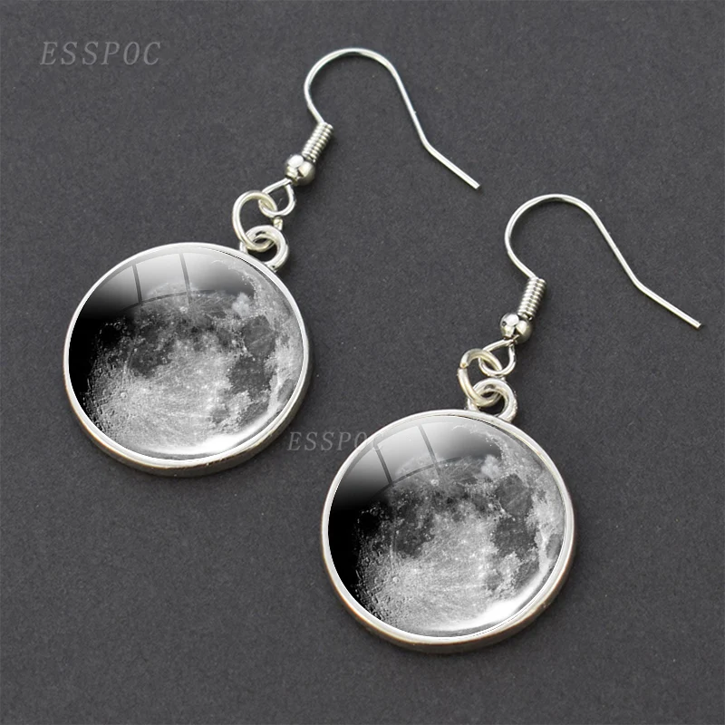 Eight Planet Earrings Solar System Jupiter Mercury Neptune Sun Moon Saturn Earth Glass Cabochon Hook for Mom Sisters | Украшения и