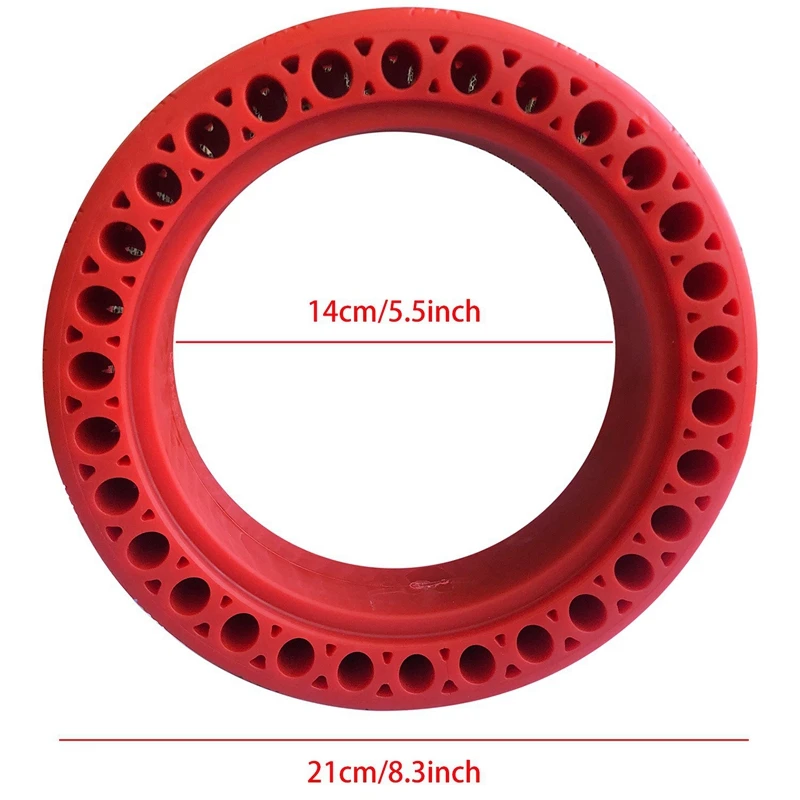 2 Pcs Durable Scooter Tyre Anti-Explosion Tire Tubeless Solid for Xiaomi Mijia M365/Ninebot Electric Scooter(Blue with Red) | Автомобили и