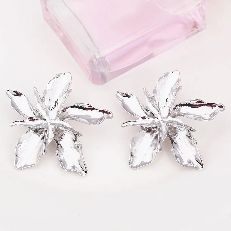 ES1322 винтажные металлические серьги новые модные большие цветочные