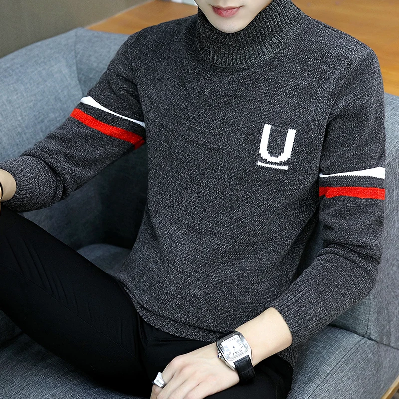 

KUEGOU Autumn winter clothing Solid color Men‘s sweater stretch Couple pullovers fashion warm sweaters top plus size YYZ-2209