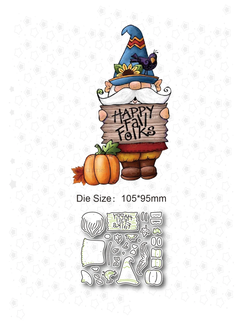 

Halloween Dwarf Pumpkin Metal Cutting Die Graffiti Scrapbook Crafts Stamps and Layering Paper Card Making New Die for 2021
