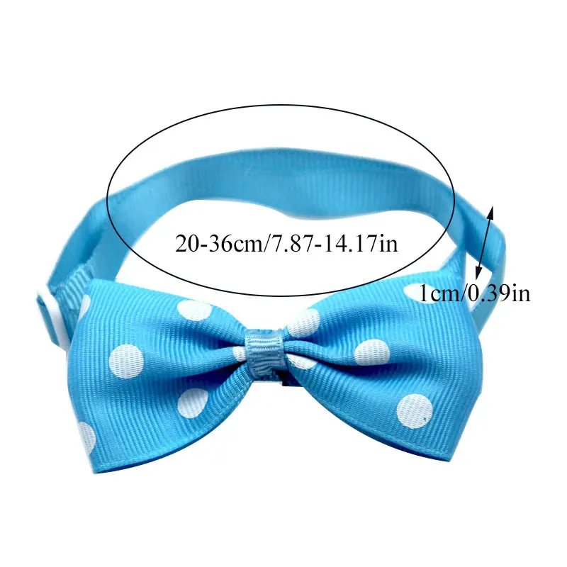 

Cute Cartoon Useful Pet Tie Adjustable Collar Neck Tie Dog Bow Tie Pet Accessories Pet Simple All-Match Polka Dot Bow Tie