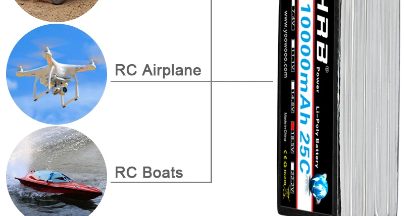 HRB Lipo 5S 18.5V Battery - T Deans 2200ma