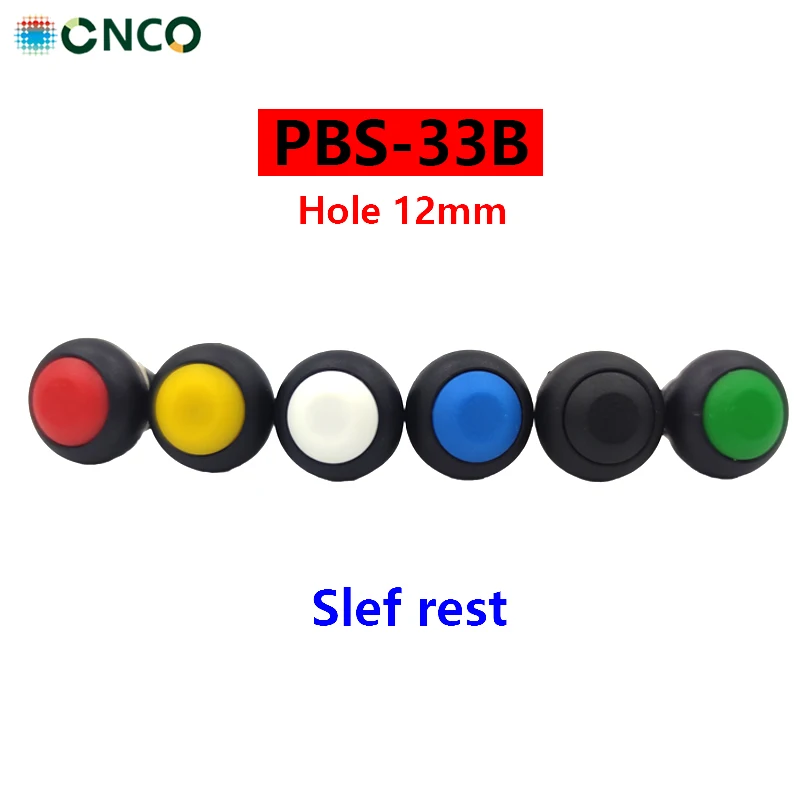 

6Pcs PBS-33b 2Pin Mini Switch 12mm 12V 1A Waterproof momentary Push button Switch since the reset Non-locking