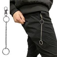 metal trousers pant chain wallet belt rock punk jeans key chain silver color ring clip keyring keychain hiphop trendy jewelry