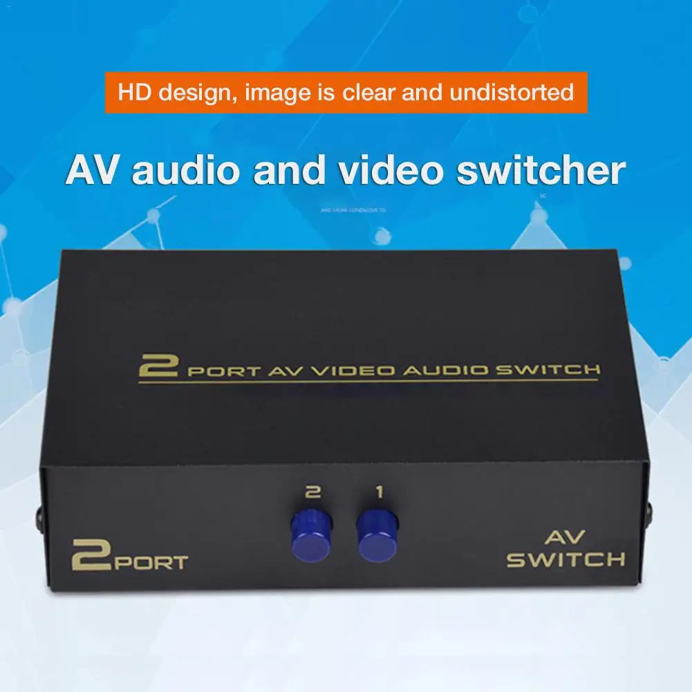 Новейший av-коммутатор 2 в 1 выход AV аудио видео сигнал композитный для HDTV ЖК-дисплей DVD 3 RCA коммутатор 2 до 1 селектор не Splitte
