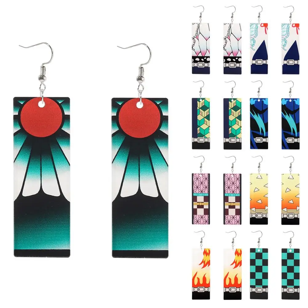 

Retro Earrings Anime Dangle earrings 2021 trend Cartoon Metal Jewelry Cosplay demon slayer Woman Accessory aliexpress france