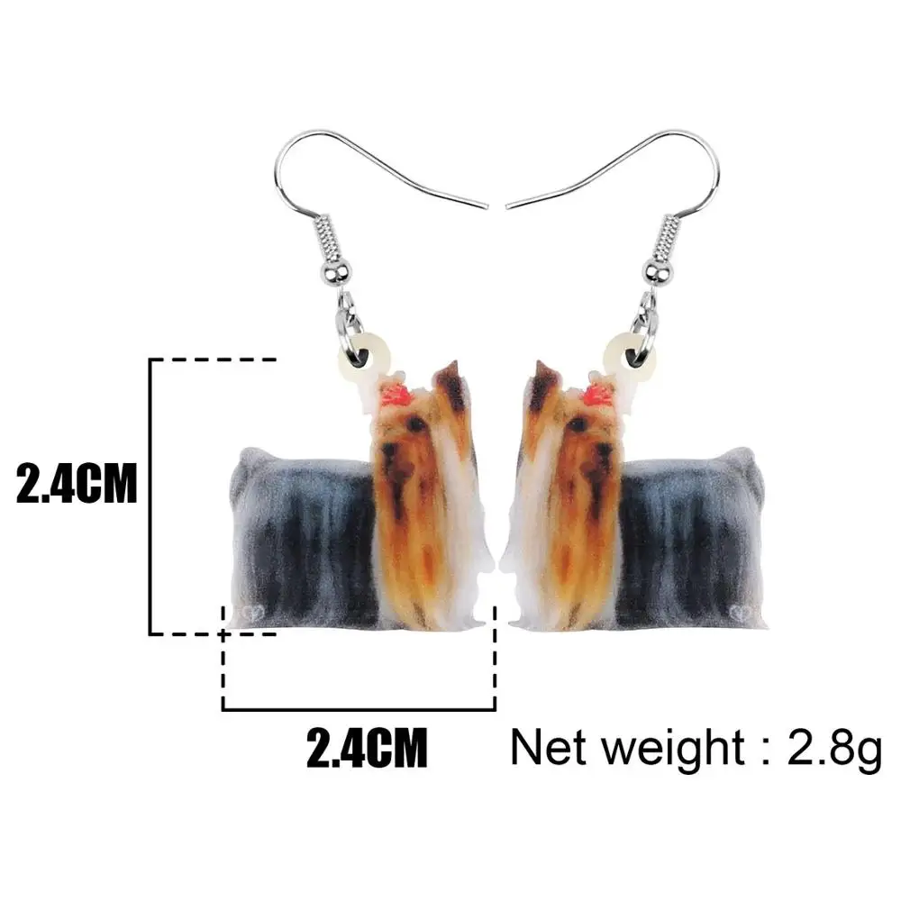 Newei акриловый йоркширского терьера серьги с собаками животных из фионита