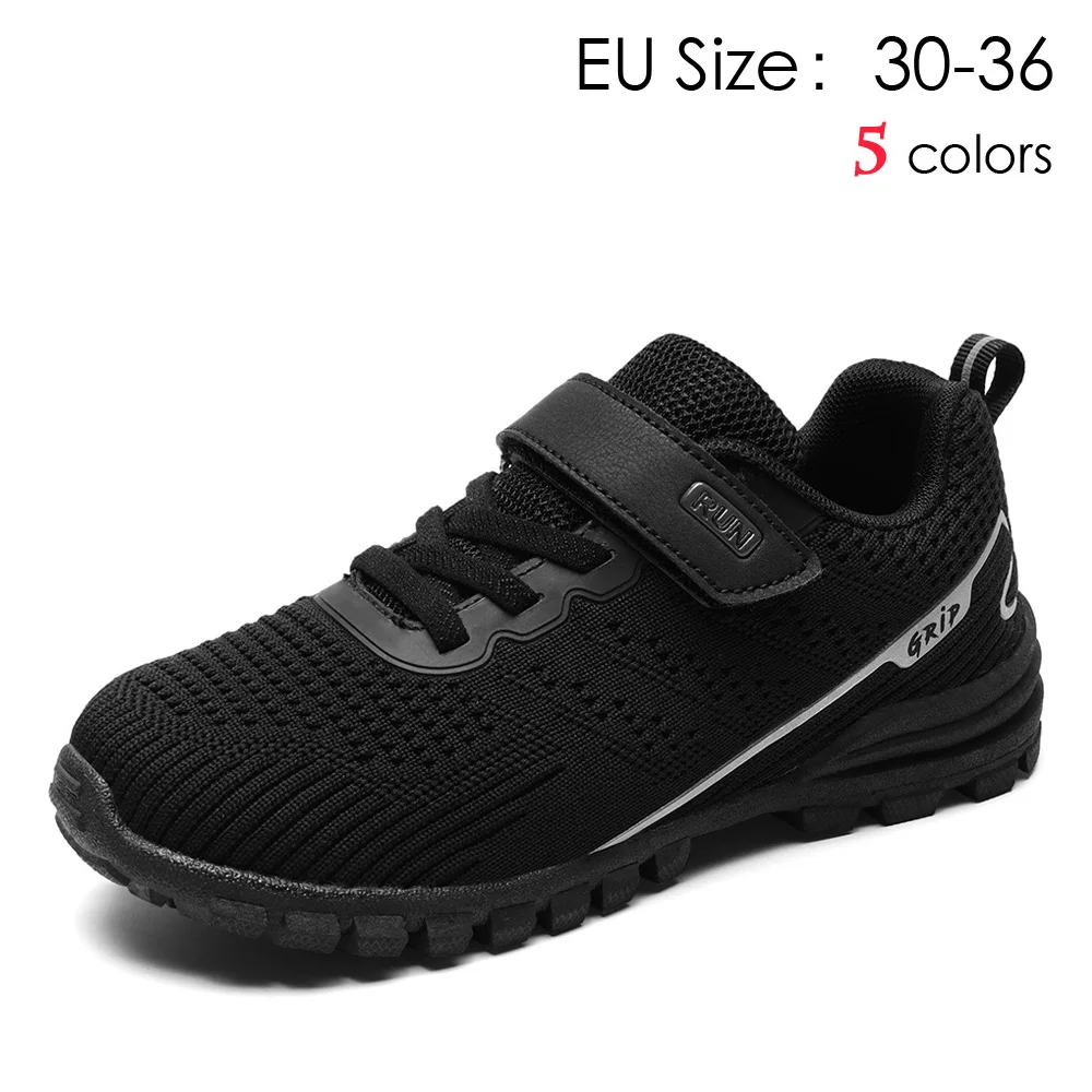 Kids Sneakers Size 30-36 Boys Girls Breathable Mesh Lightweight Knit Running Shoes Outdoor Sports Athletic Walking Tennis Shoes