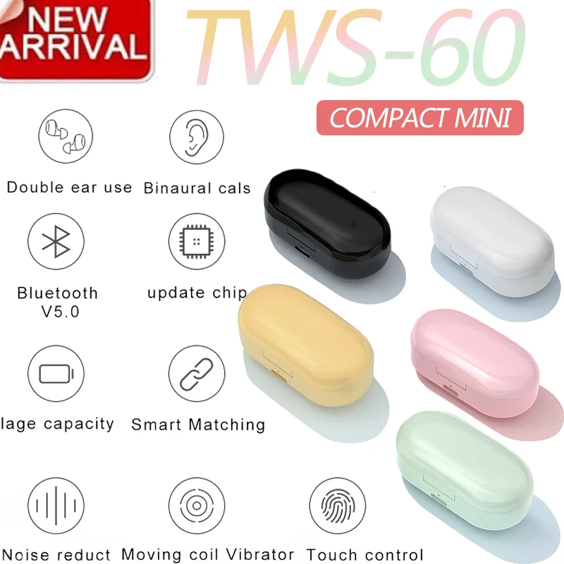 Новинка 5 цветов TWS Bluetooth наушники отпечаток пальца сенсорный HD стерео