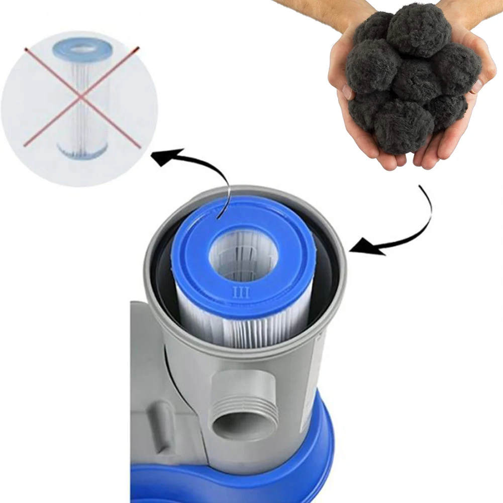 

Swimming pool cleaning equipment special fine filter fiber ball lightweight high strength durable 200g/500g/700g Optional Black