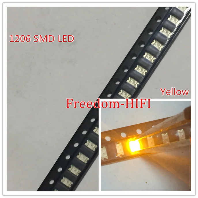 1000PCS SMD 1206 светодиодный желтый ультра яркие красные/зеленые/светодиодный s диоды