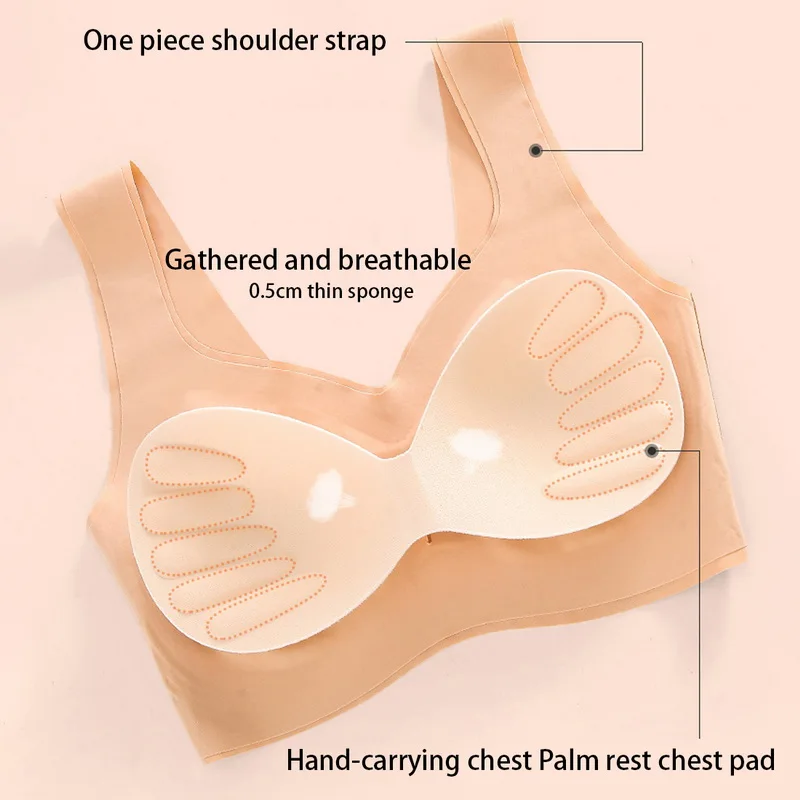 

Women Bra Latex Push Up Bras Seamless Bralette Female S-XXL Plus Size Bra Tank Tops Gathers Shockproof Pad Brassiere Underwear