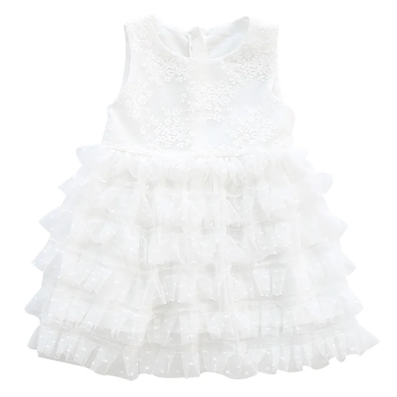 

Rlyaeiz Summer Kids Girl Polka Dot Lace Tulle Flower Dresses children Sundress Mesh Cake Girl's Puff Cake Dress Party Princess