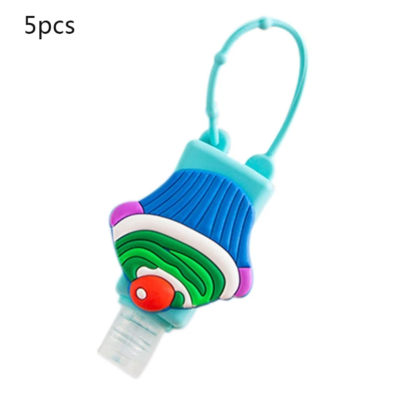 

5Pcs Hand Sanitizer Refillable Empty Bottle with Cartoon Fruit Silicone Cover 875C