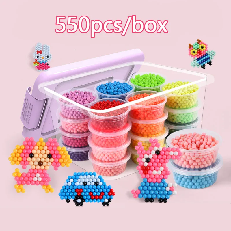 

600Pcs Plastic box packag 30 Colors 5mm perlen Water Beads Spray aqua Magic beads Educational Puzzles pegboard for Children Toy