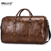 large outdoor travel bags pu leather handbags solid color duffel bag luggage bags casual shoulder bag fitness handbag xa744zc