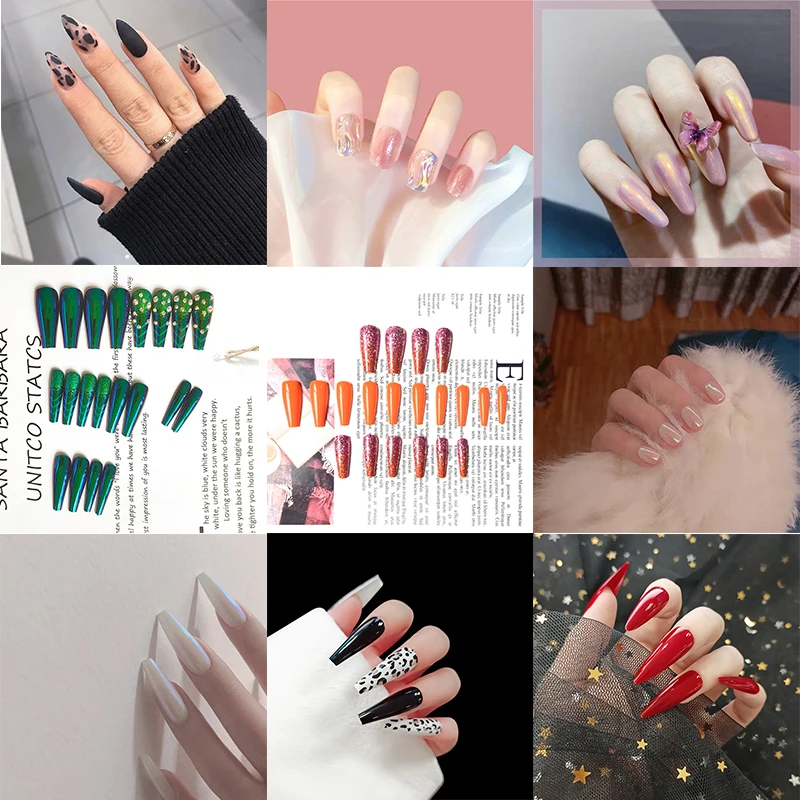 24 шт. сверхдлинные накладные ногти с леопардовым принтом|Накладные ногти| |