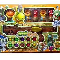 plants vs zombies toy set doll doll soft rubber can launch game bullets children boy birthday gift