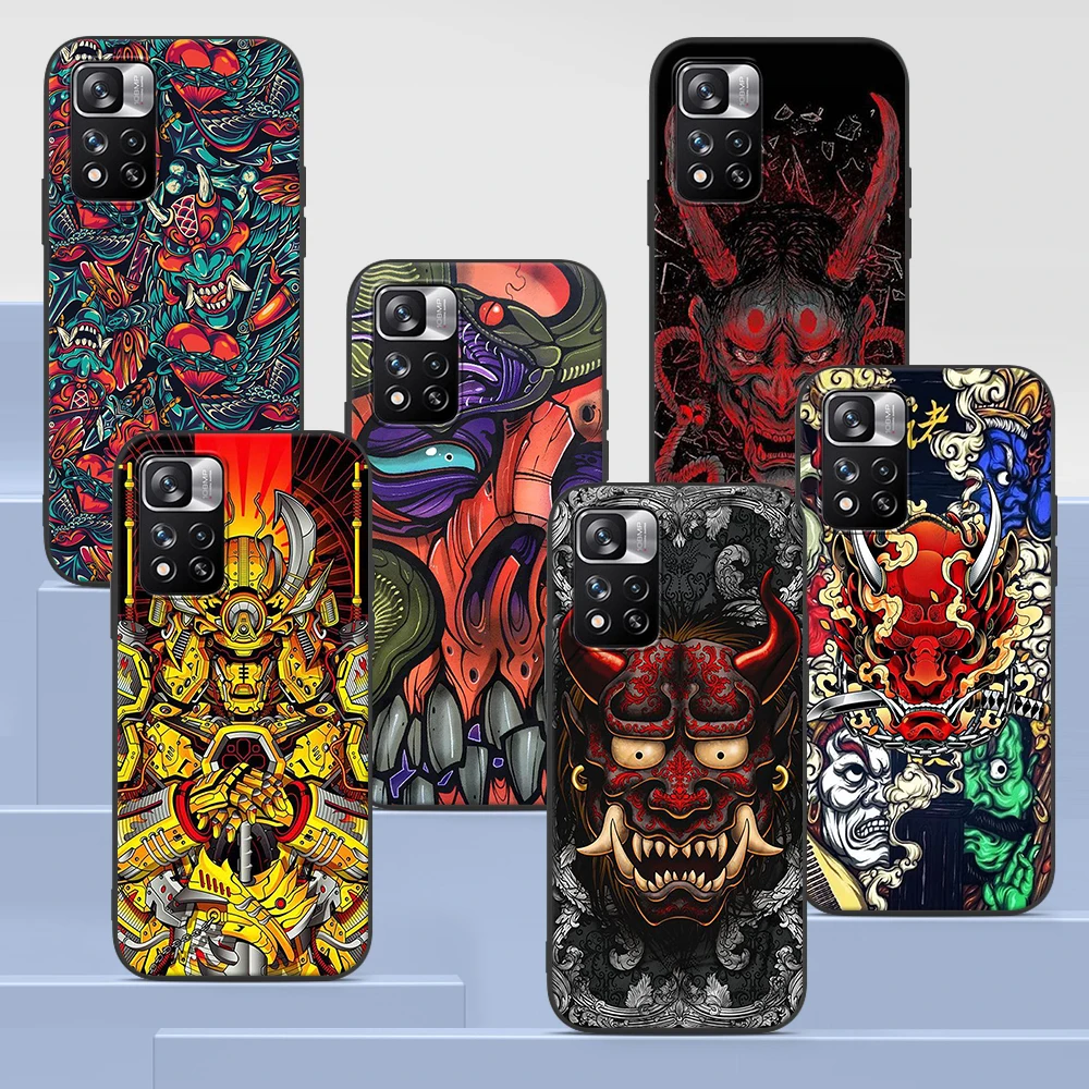 

Samurai Demon Fashion Case for Xiaomi Redmi Note 9S 9 8 10 11 Pro 9C 9A 7 8T 7A 8A 6A 6 10S Black Soft Silicon Phone Cover Coque