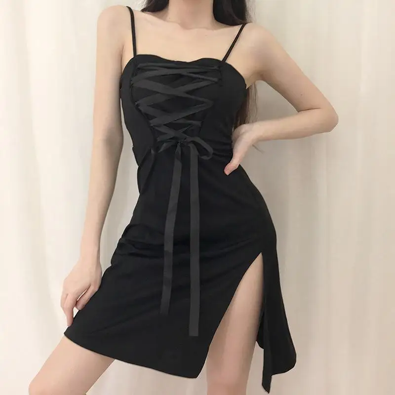 

Сексуальные черные вечерние платья, черные облегающие платья-карандаш, элегантные женские Сарафаны без рукавов, плиссированные мини-плать...