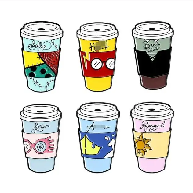 

Creative Milk Coffee Mug Pins badges lapel pins Brooches for coffee lover