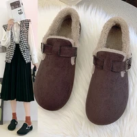 soft bottom peas shoes autumn and winter new style flat bottom plus velvet casual and comfortable mother warm cotton shoes women