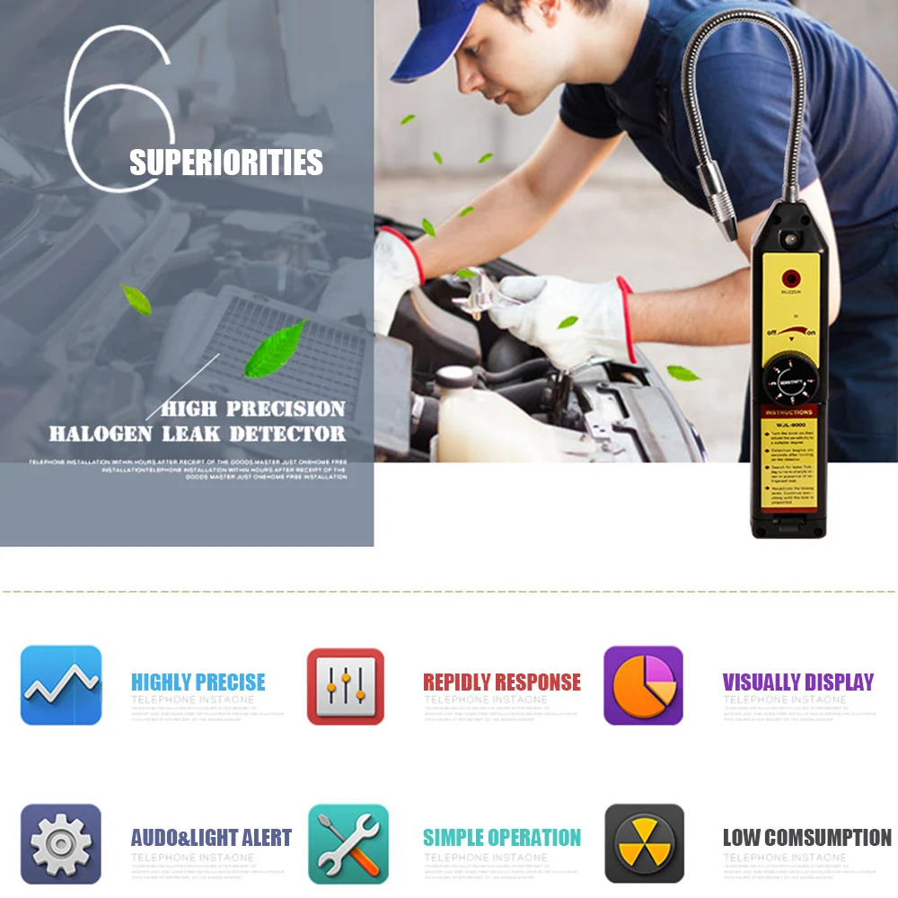 Галогенный детектор утечки хладагента для дома портативный тестер газа R134a R410a R22a