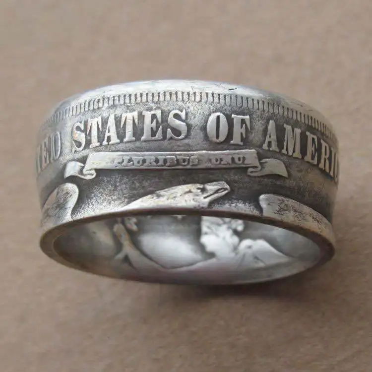 Men's Half Dollar Coin Ring Retro Fashion Punk Jewelry Antique Wedding Male Gift | Украшения и аксессуары
