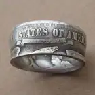 Половинчатая оправа для очков в доллар монета кольцо в стиле ретро панк ювелирные изделия для мужчин свадьба кольцо с бриллиантом кольцо мужской подарок