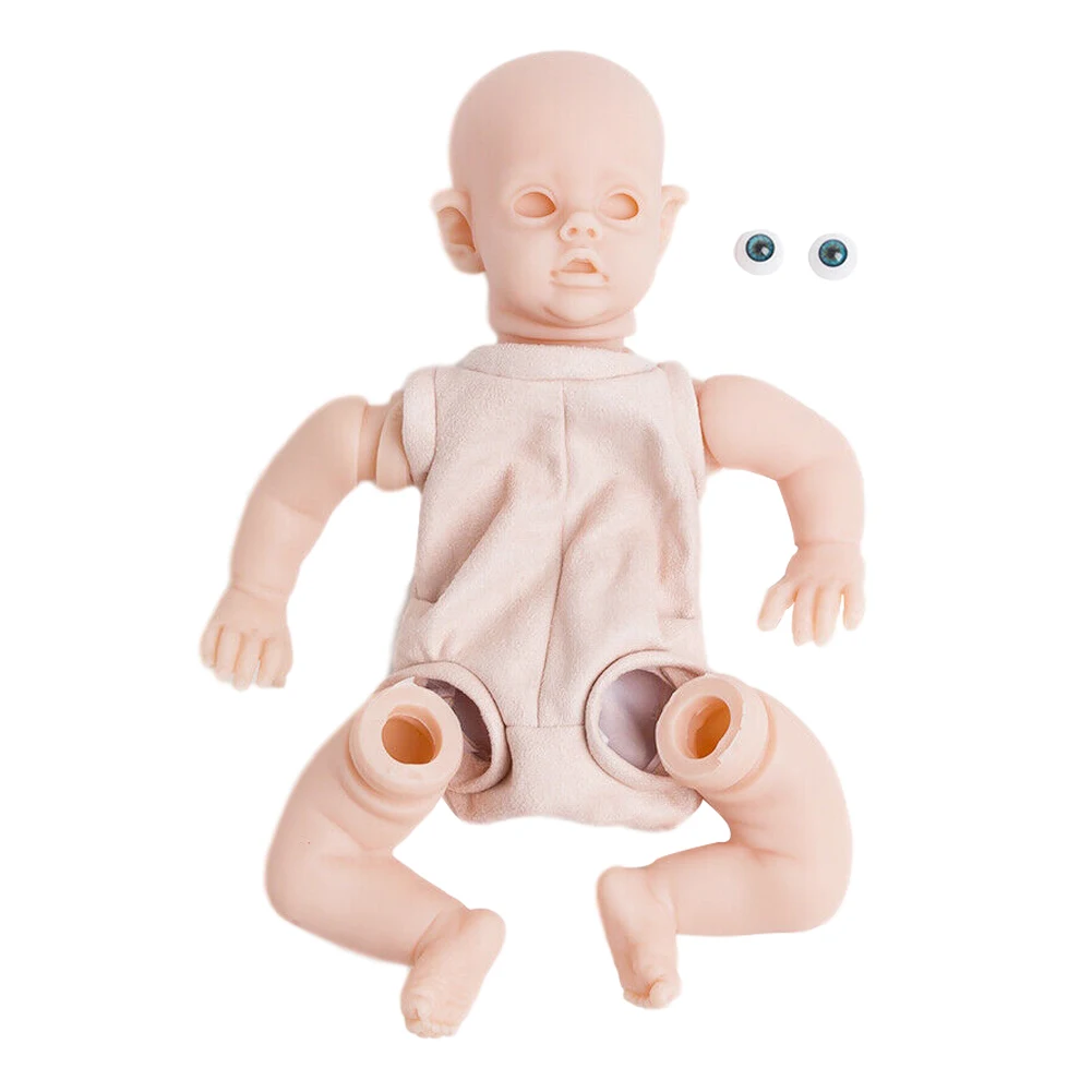 

Real Touch Soft Gifts Reborn Baby Doll Kit Eyes Parts Vinyl Head DIY Cloth Body Unpainted Full Limbs Self Assembly Lifelike