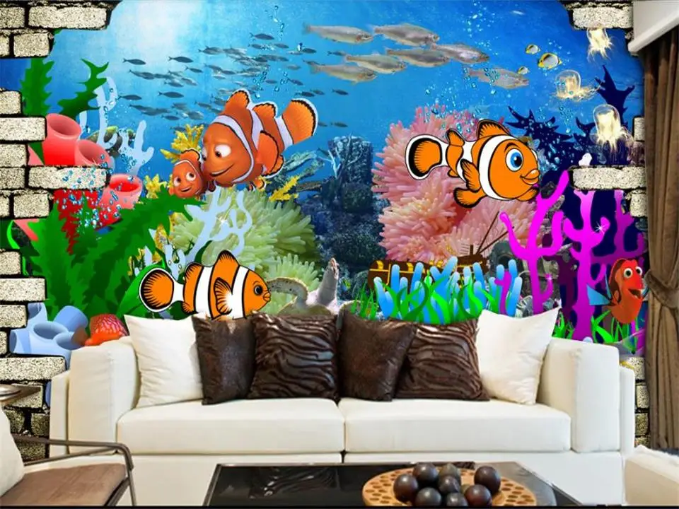 Пользовательские размеры 3d фото обои гостиная детская комната росписи океан