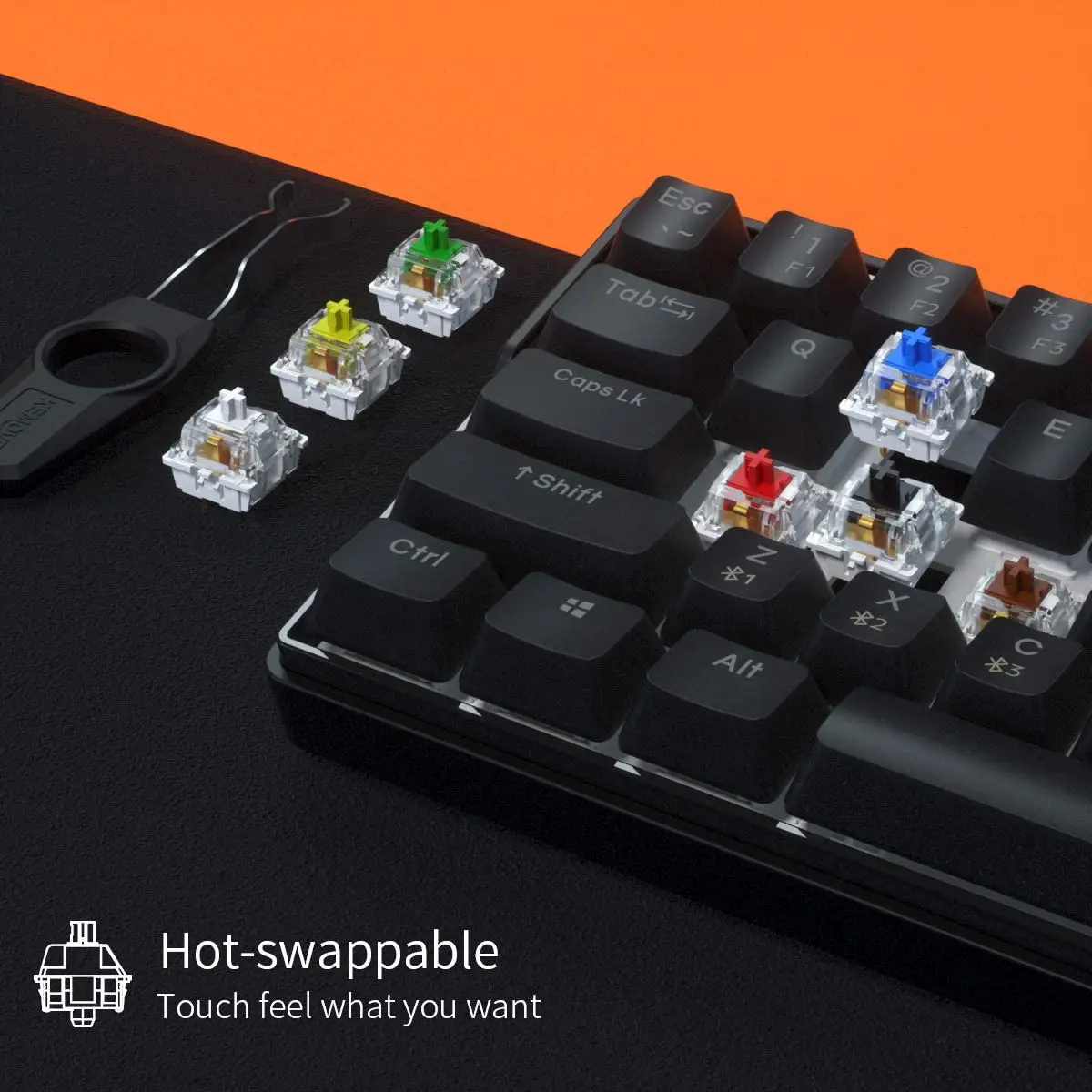 

KEMOVE SnowFox 61 Key Mechanical Keyboard Switch 60% NKRO bluetooth PBT Keycaps Wireless Wired Gaming Keyboard PC TABLET vs DK61
