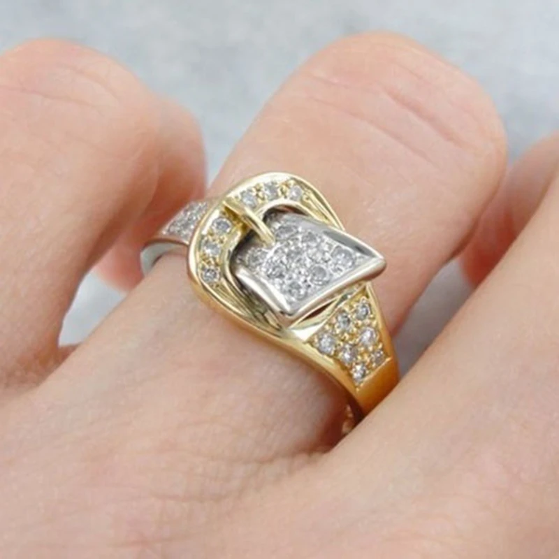 Новинка блестящее кольцо на пояс женское роскошное обручальное из желтого