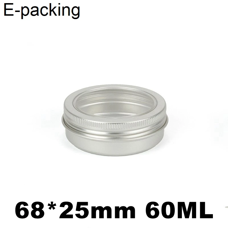 

Wholesale 60ML 68*25mm Aluminum Slip Cover Cans With Window Candy Packaging Cans Jewelry Cans 20pcs/lot