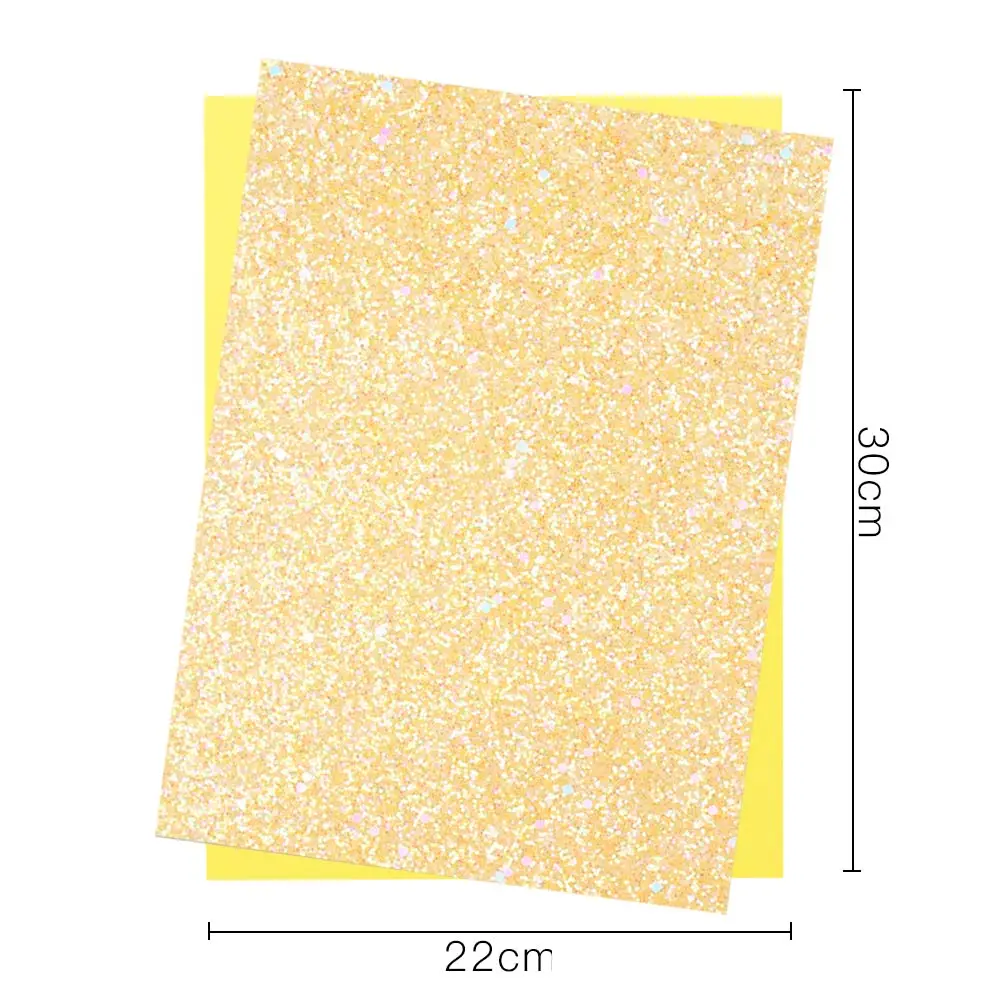 

Xugar accessories 22*30cm rainbow Chunky glitter faux artificial Synthetic leather fabric hair bows diy decoration crafts 1piece