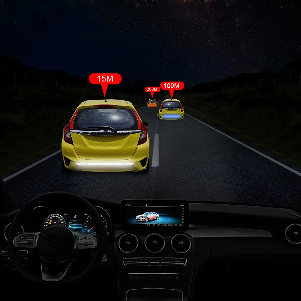 FORAUTO 4 цвета Светоотражающая наклейка для автомобиля багажник Предупреждение
