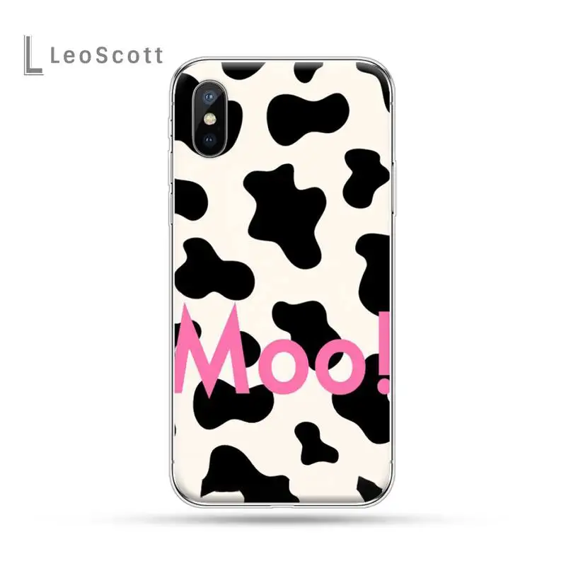 

Cow Print Black White pattern Phone Case For iphone 12 5 5s 5c se 6 6s 7 8 plus x xs xr 11 pro max mini Mobile accessories shell