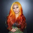 Парики из натуральных волос с эффектом омбре, оранжевые 99j, для чернокожих женщин, с имбирной кружевной частью, бордовые, выщипанные волосы Remy