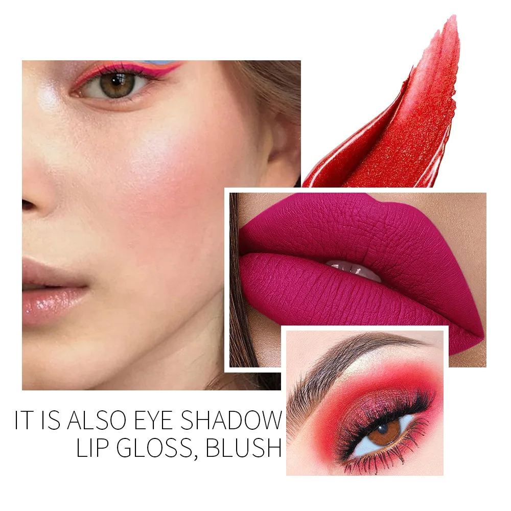 Двухсторонние жидкие тени для век бархатные матовые металлические текстурные