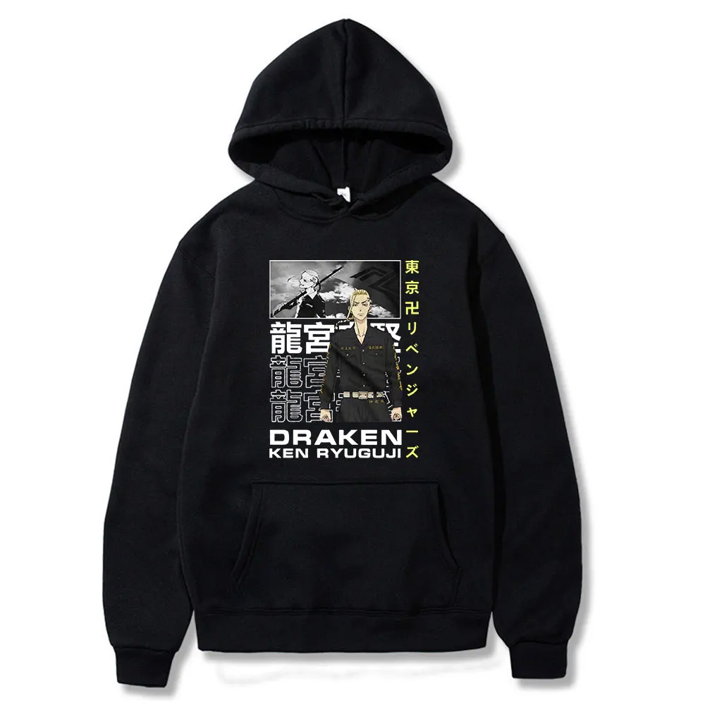 

Tokyo Revengers Draken Harajuku Classic Funny Comic Print Winter Long-sleeved Thicken Man Loose Casual Hoodie Oversized Hip Hop