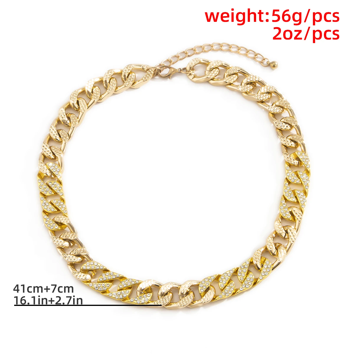 

Hip Hop Bling Iced Out Rapper Necklace Full Rhinestone Punk Vintage Miami Curb Cuban Necklaces For Men Women Jewelry Accessories