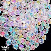 200pcs crystal heart acrylic spacer beads for jewelry making diy beaded bracelet home wedding decor accessories 8x4mm