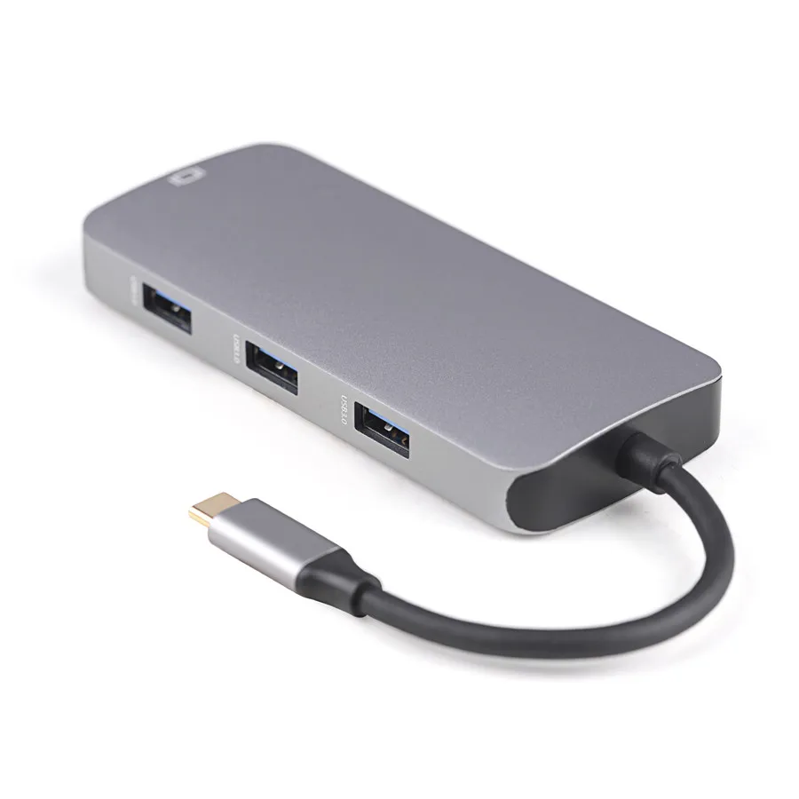 USB C концентратор 8 в 1 type к HDMI 4K адаптер VGA 3 0 SD/TF кард ридер PD порт поставки питания