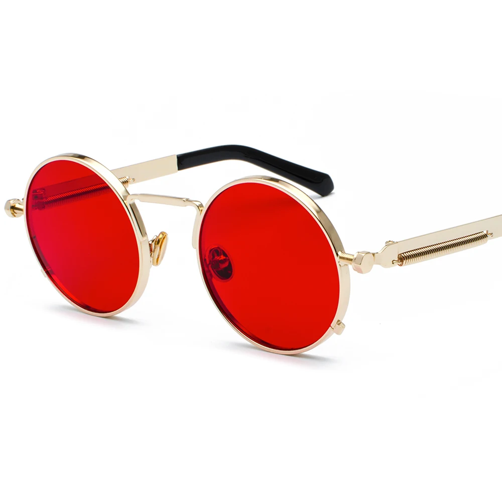 Круглые Солнцезащитные очки в стиле стимпанк для мужчин и женщин винтажные Ретро