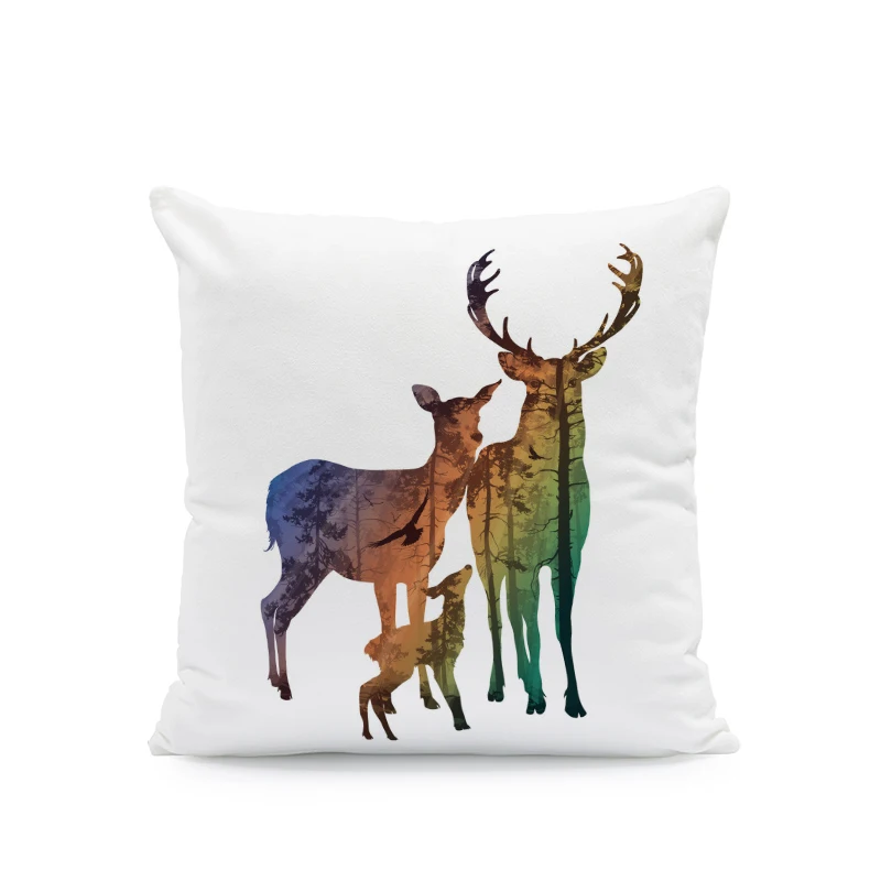 Простая и Персонализированная наволочка с рисунком оленя Геометрическая