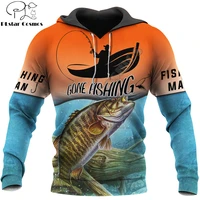 3d printed gone fishing man animal hoodie harajuku sweatshirt streetwear autumn hoodies unisex casual jacket tracksuits kj0103